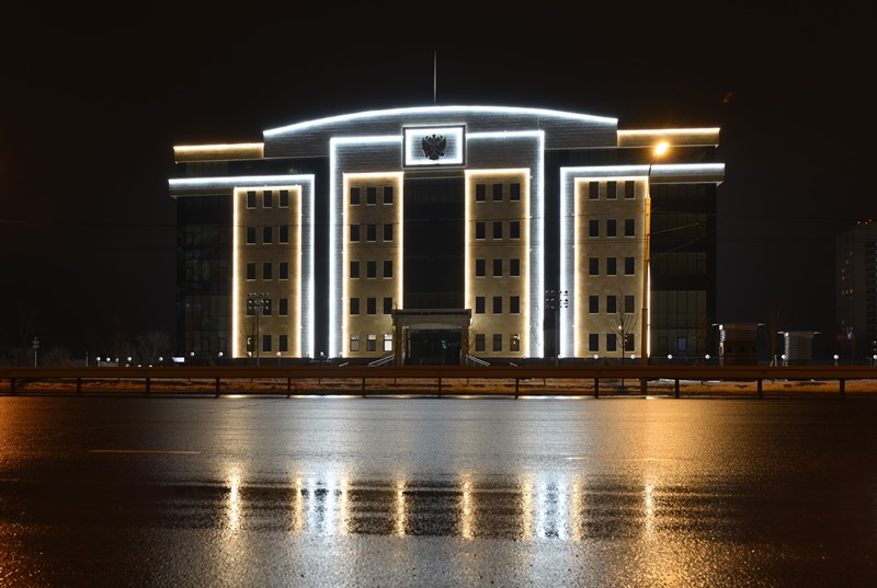 Архитектурная подсветка здания Арбитражного суда в Казани